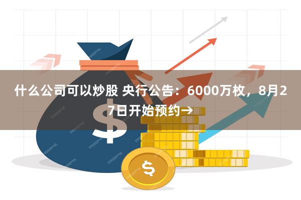 什么公司可以炒股 央行公告：6000万枚，8月27日开始预约