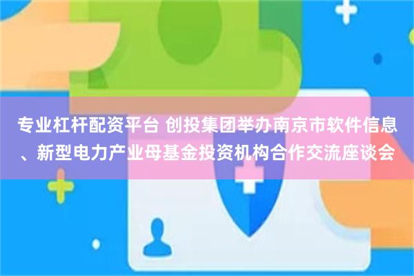 专业杠杆配资平台 创投集团举办南京市软件信息、新型电力产