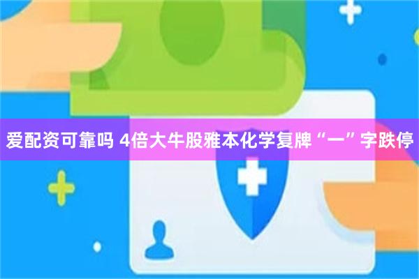 爱配资可靠吗 4倍大牛股雅本化学复牌“一”字跌停