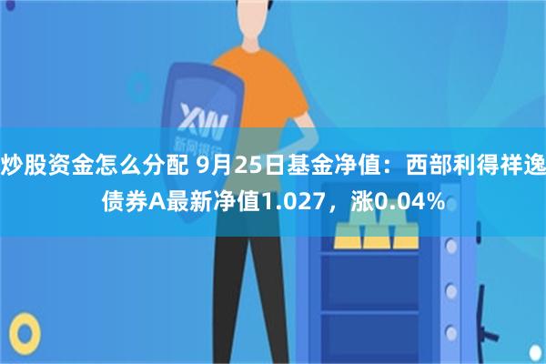 炒股资金怎么分配 9月25日基金净值：西部利得祥逸债券A最新