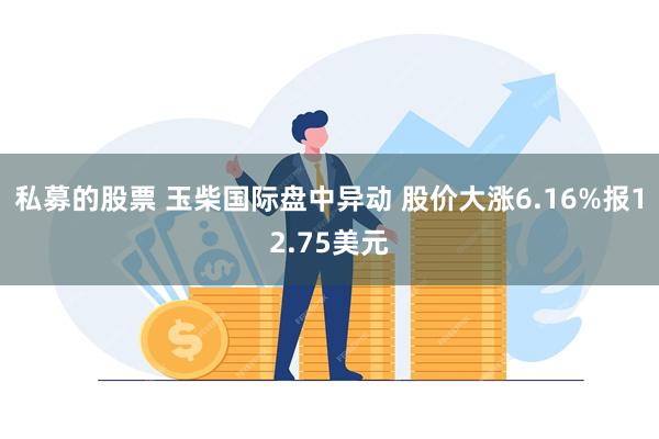 私募的股票 玉柴国际盘中异动 股价大涨6.16%报12.75美元