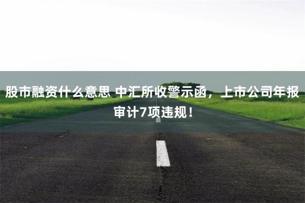 股市融资什么意思 中汇所收警示函，上市公司年报审计7项违规！