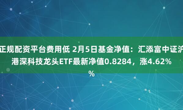 正规配资平台费用低 2月5日基金净值：汇添富中证沪港深科技龙头ETF最新净值0.8284，涨4.62%